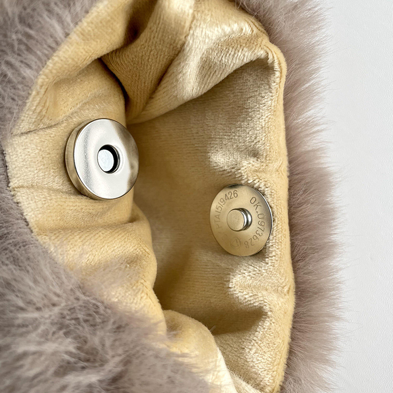 Bolso otoño-invierno nuevo estilo coreano bolso para teléfonos móviles de lana de color sólido, mini bolso de cambio, bolso de hombro de peluche para mujeres