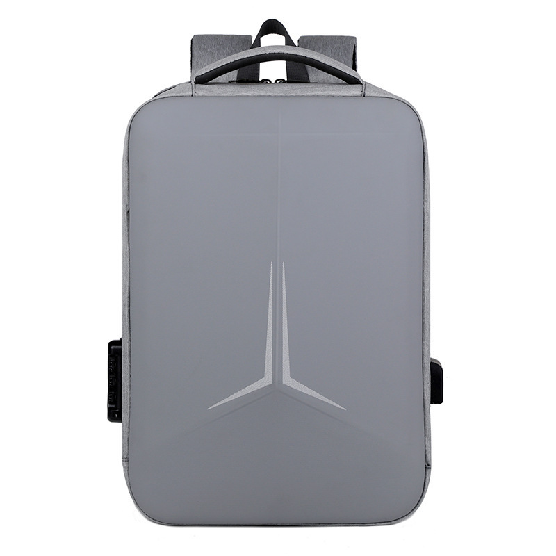 Large-Capacity Casual Backpack for Men and Women, Multi-Purpose with USB Charging, Hard-Shell Computer Backpack That Can Be Attached to a Trolley Case