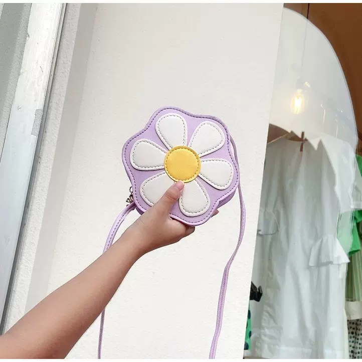 新款儿童包PU小包太阳花朵斜跨包女童零钱包单肩包女宝宝迷你小包