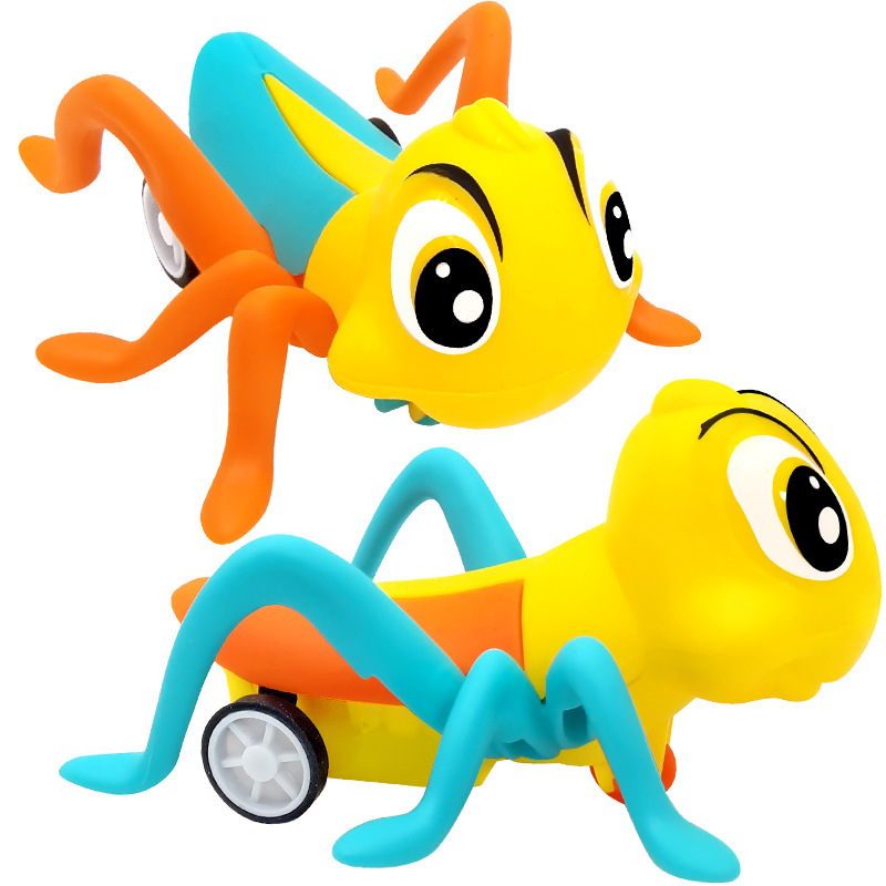 Dibujos animados insecto anime juguete saltamontes coche de retroceso creativo coche de juguete simulación plástico mini inercia infantil