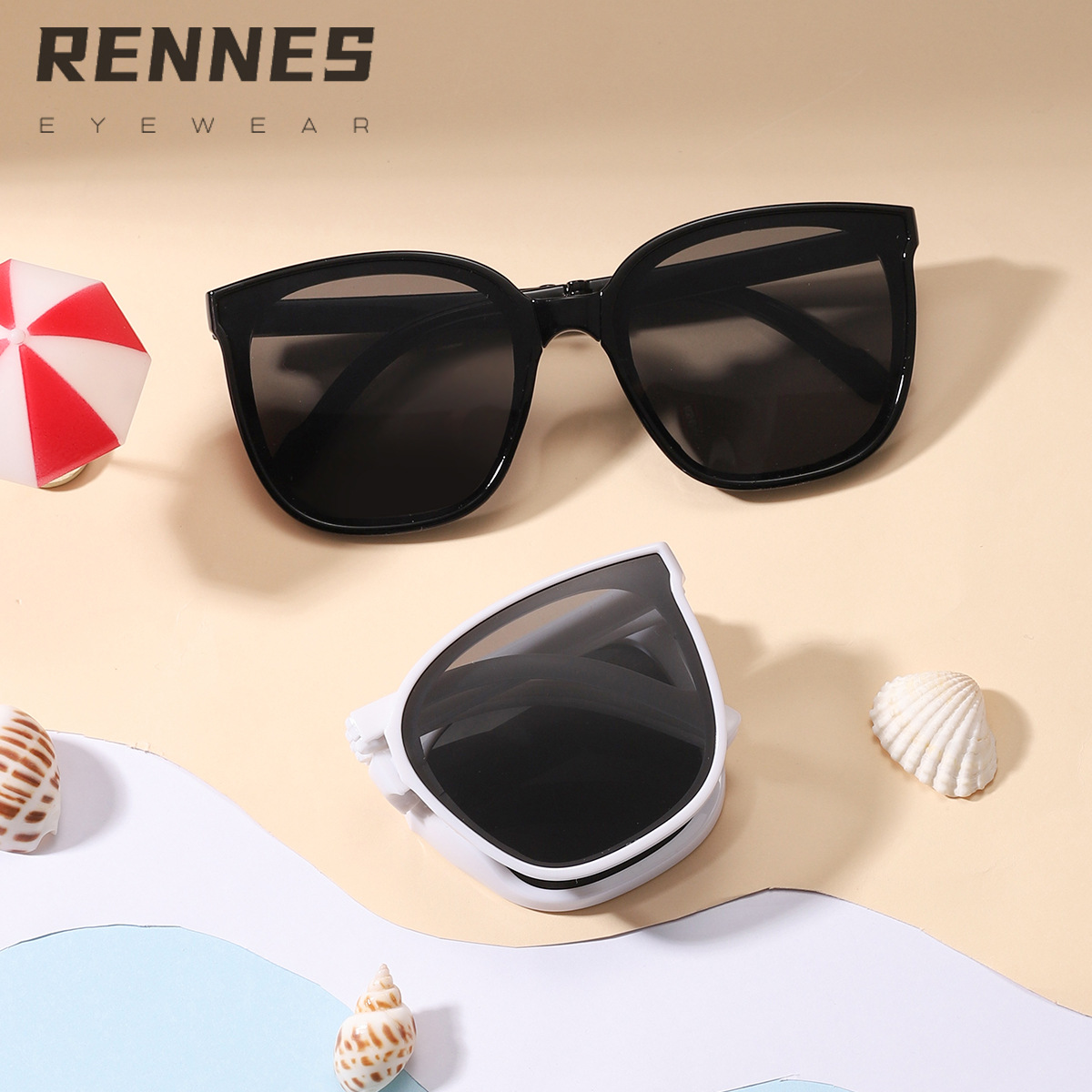 Niños nuevo de alta calidad portátil plegable cuadrado moda todo-Partido UV gafas de sol UV400