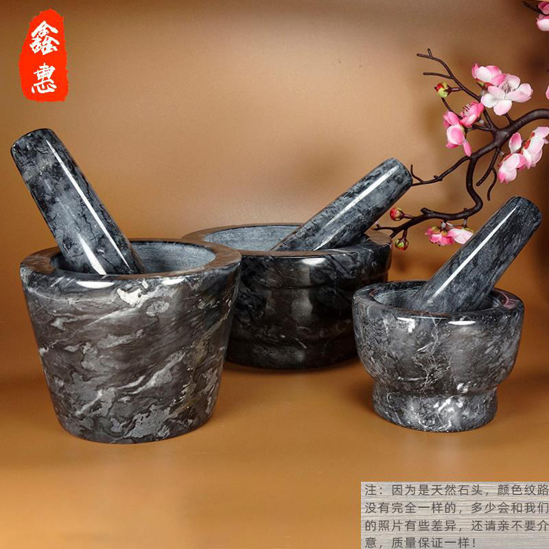 大理石石头捣蒜器蒜泥蒜蓉神器蒜臼子锤蒜器研磨器大号捣药家用