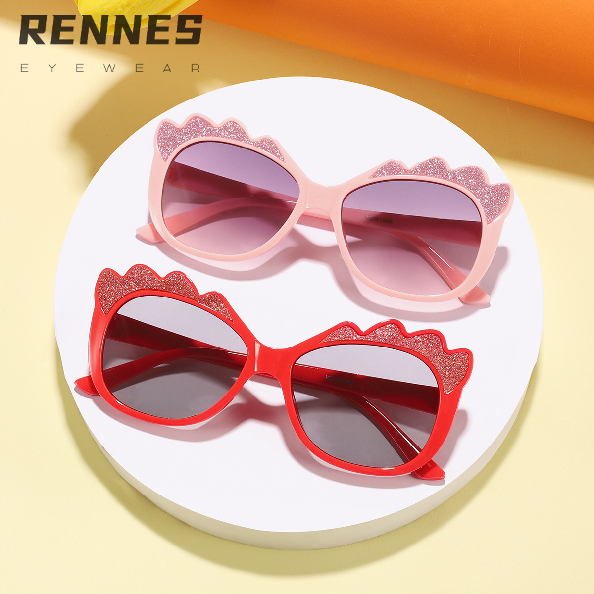 Nuevas gafas de sol de color caramelo de dibujos animados lindo con lentejuelas para niños transfronterizos