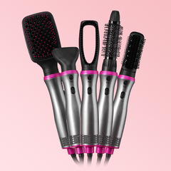 Cross-border five-in-one multifunction hair dryer comb multi-set hair styling comb ceramic curling straightener two-in-one straightener