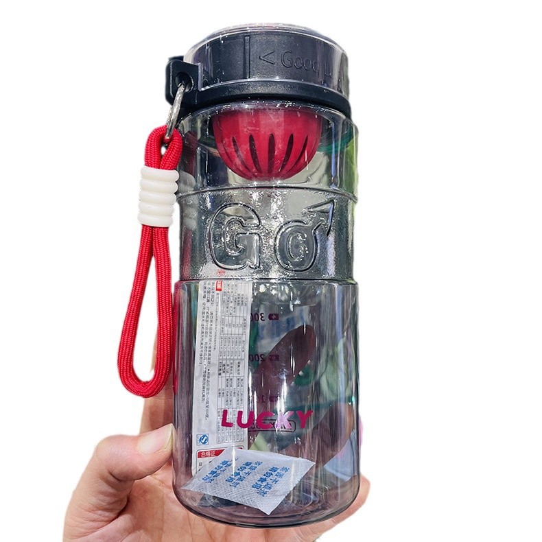 Baojia nueva taza de plástico de bambú estudiantes taza de té portátil al aire libre taza deportiva con tabique de té para hombres y mujeres