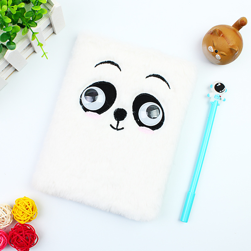 Nuevo creativo 32k cuadernos de peluche bordados lindos dibujos animados niños estudiantes juguetes regalos cuadernos transfronterizos