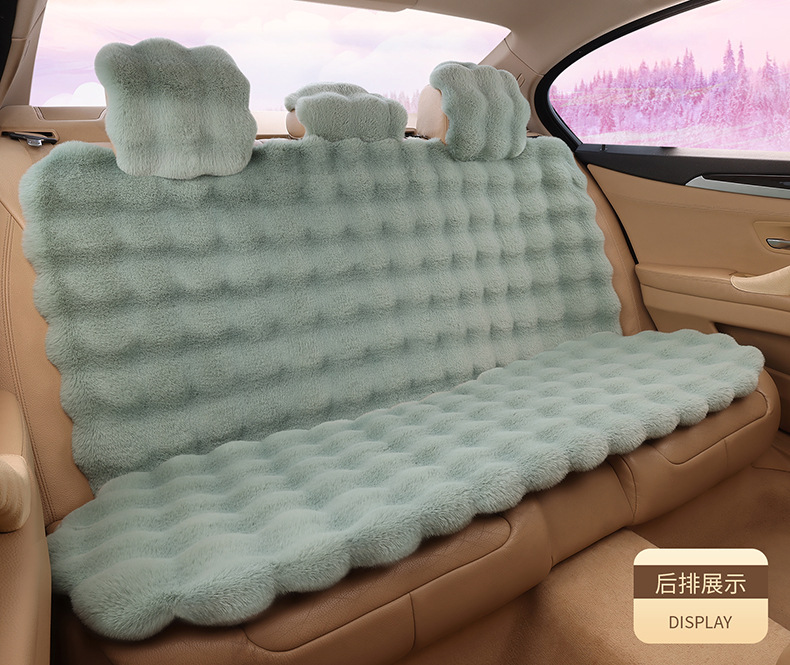 Wholesale Amazon Tm Labeling Value-Added New Bubble Velvet Seat Cushion Autumn and Winter Warm Imitation Fur Rabbit Plush Car Seat Cushion