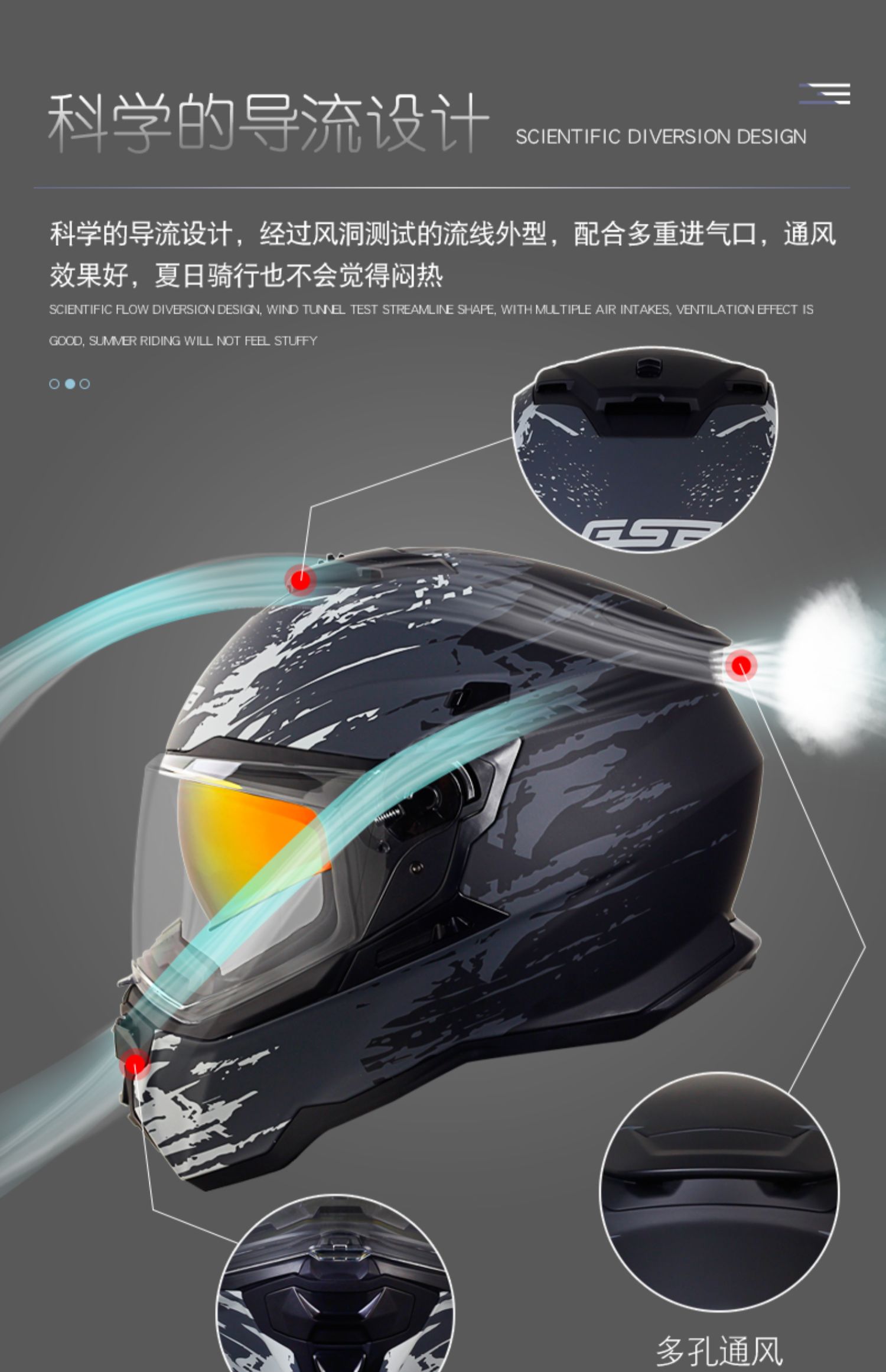 Rally Helmet Motorcycle Dual Lens Summer Full Helmet 3C Certified