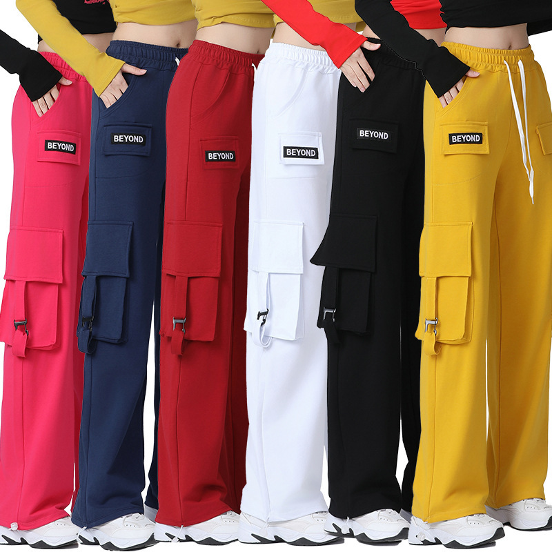 Square Dance New Set Cargo Pants for Women, Summer Thin Style, Middle-Aged and Elderly Team Fitness Sports Pants, Shuffle Dance