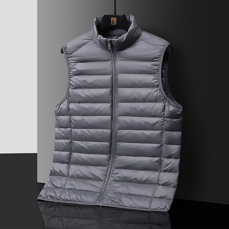 New Autumn and Winter Lightweight down Vest Men's Vest Lightweight Solid Color down Jacket Vest Slim Stand Collar New Autumn and Winter Lightweight down Vest Men's Vest Lightweight Solid Color down Jacket Vest Slim Stand Collar