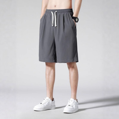 Summer Ice Silk Men's Loose Wide Leg Sport Shorts Five-Pocket Top-Style Outer Wear