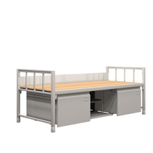 制式成人双层高低床钢制组合床含蚊帐架床下柜上下床公寓床