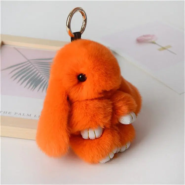 工場卸売レッキスウサギの毛皮の死んだウサギのペンダントぬいぐるみウサギのキーホルダーアクセサリーゴーグミ人形小物