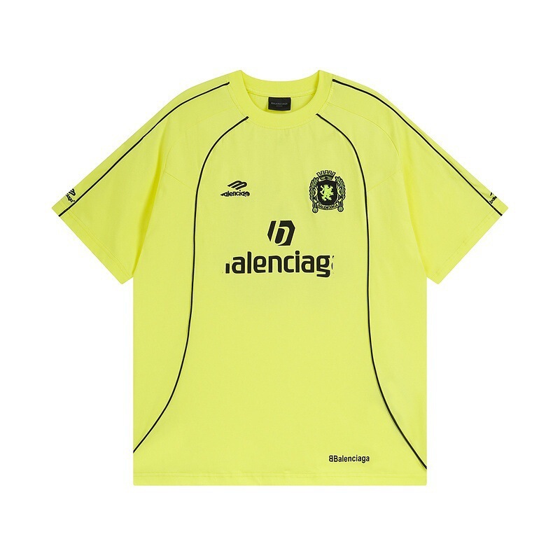 Paris B 2024 新サッカースポーツウェアの正しいバージョンロゴ刺繍プリントルーズ半袖 T シャツ男性と女性用|undefined