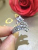 Fashionable one size ring, suitable for import, micro incrustation, diamond encrusted, on index finger, European style