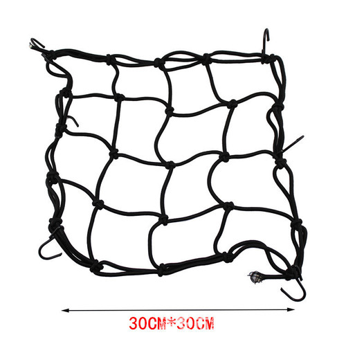 Motorcycle helmet net 30x30cm, fuel tank net cover, modified tail box fixed strap, electric vehicle small net pocket