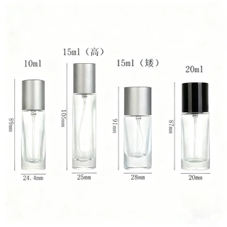 10ml厂家批发圆柱卡口透明玻璃香水瓶空瓶20ml15ml分装瓶旅行便携