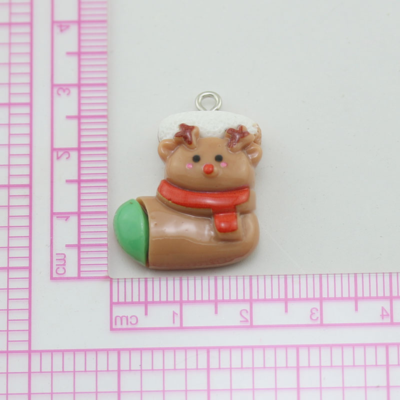 Accesorios de la joyería de bricolaje 2024 nueva resina árbol de Navidad Santa Claus muñeco de nieve SERIE DE Navidad colgante