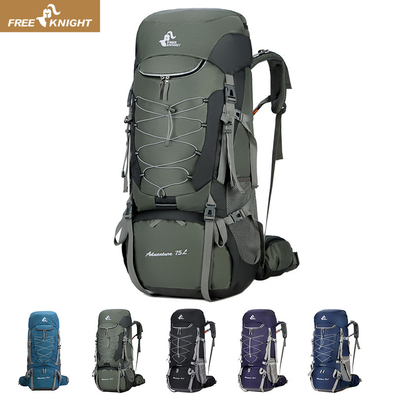 Free Knight 75L Outdoor Mountaineering Backpack in Stock, Water-Resistant and Wear-Resistant Camping Hiking Backpack with Free Rain Cover Free Knight 75L Outdoor Mountaineering Backpack in Stock, Water-Resistant and Wear-Resistant Camping Hiking Backpack with Free Rain Cover