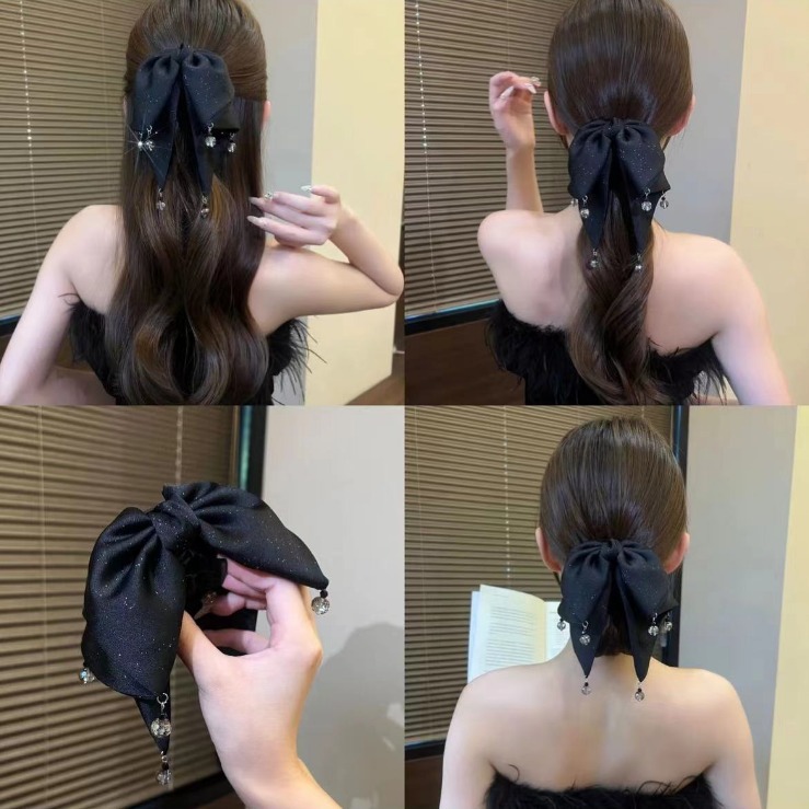 [Double Butterfly Pendant] Showing Hair Volume Lazy Grab Clip French High-end Retro Hair Accessories Super Fairy Elegant Internet Celebrity