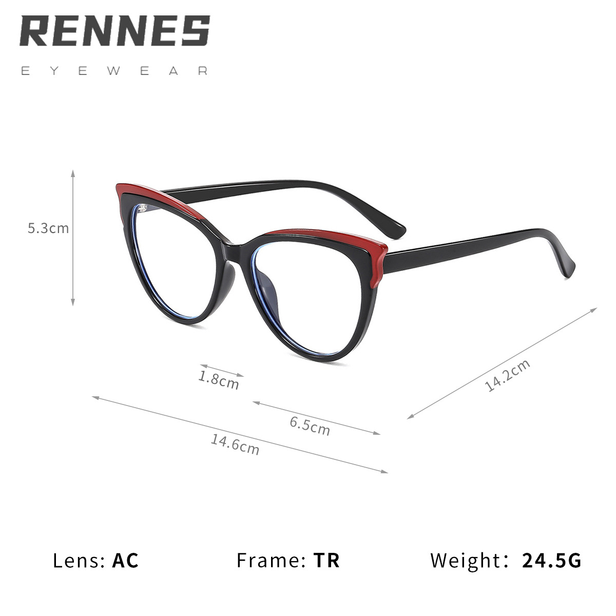 Moda europea y americana a juego ojo de gato TR90 espejo plano anti-luz azul