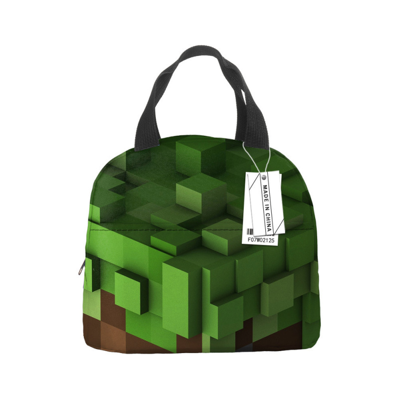 Minecraft ランチバッグ漫画アニメーション小中学生食事バッグ子供用アイスバッグ屋外食事バッグポータブルランチボックスバッグ|undefined