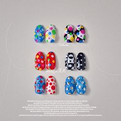 Gold Foil Nail Sticker: "Tomoni" Collaboration Model, Japanese Nail Sticker with Colorful Dots, MS361