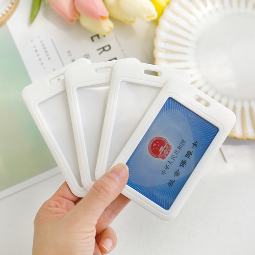 Creative plastic push-pull card holder student slide-type bus card holder campus access card ID card meal card protective cover