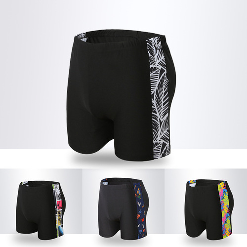 Men's Swim Trunks Hot Spring Four Seasons Swimming Shorts Trendy Print Fashion Plus Size Beach Sand Flat-bottom Swim Trunks Manufacturer