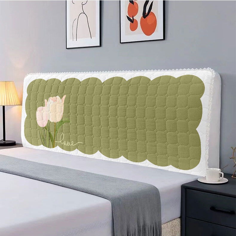 Thickened, quilted headboard cover, universal headboard protector, solid wood upholstered European-style headboard, dustproof fabric cover, all-inclusive protective cover
