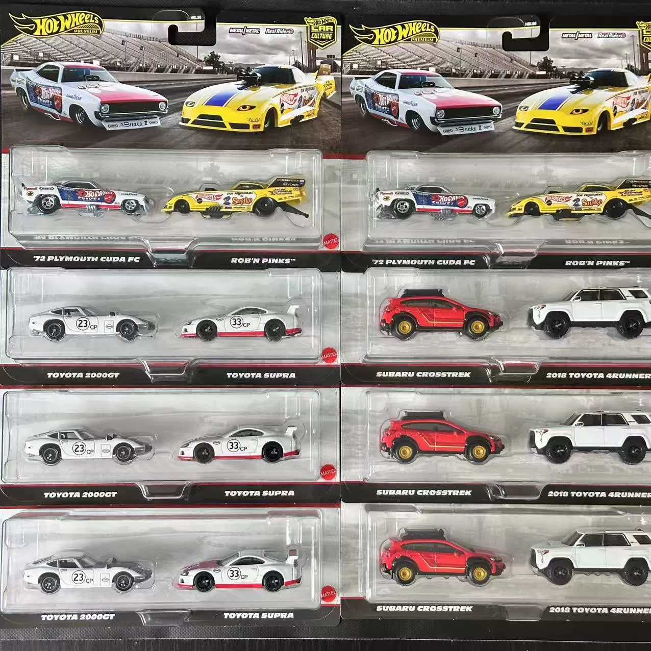 Hot Wheels Двойная крышка автомобиля 2025 Love Collection Mitsubishi Bay Oil GULF Nissan R34 Bugatti HBL96