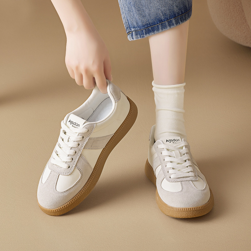 Augu Shi Deng zapatos blancos para mujeres 2026 nuevos zapatos de skate casuales de primavera retro con falda zapatos de entrenamiento