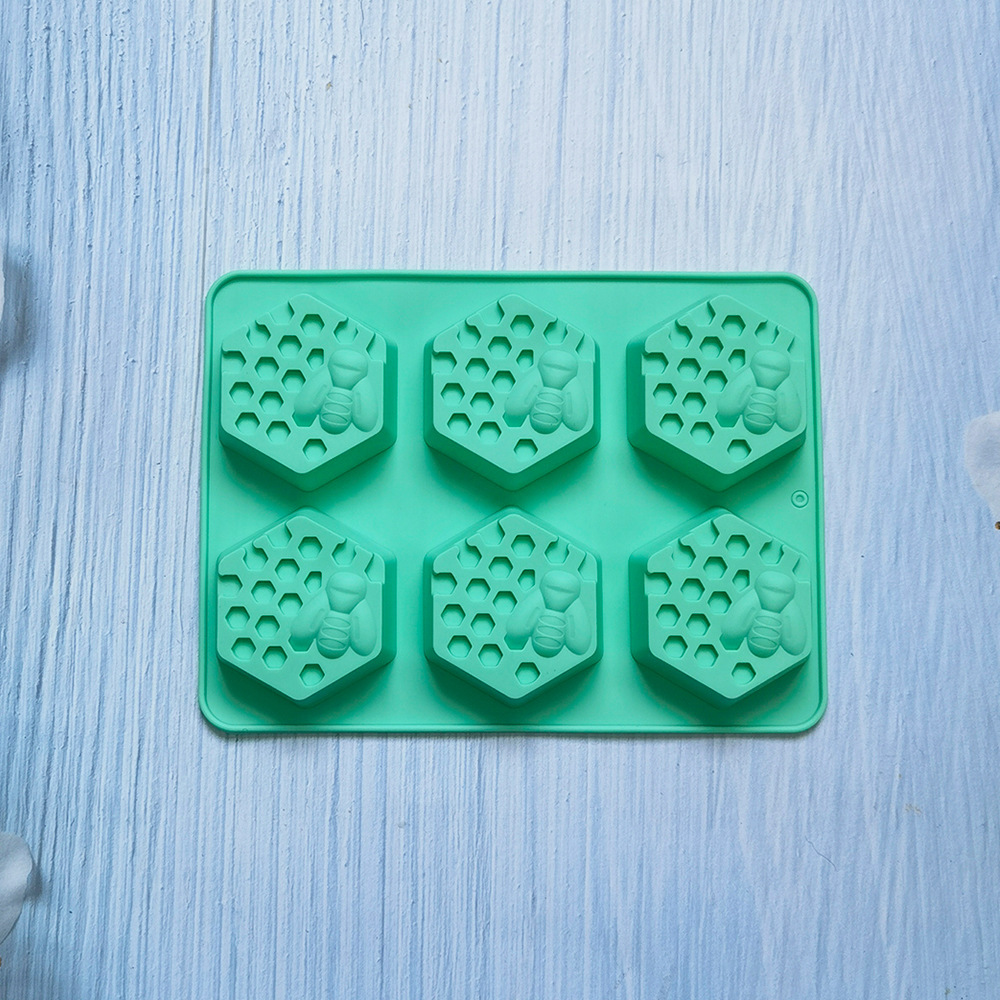 6 jabon de abeja 90 molde de silicona pastel helado pudín postre molde de jabón para utensilios