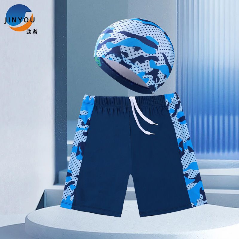Jinju trajes de baño para niños, pantalones de baño para niños, pantalones de baño para niños, pantalones de baño para niños, pantalones de baño para gorras, fábrica de comercio de ángulo plano