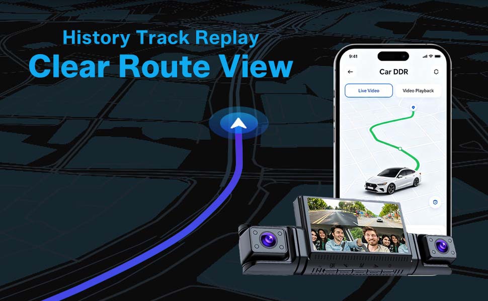 4G Remote Monitoring Quad-Camera 3inch Dash Cam with ADAS Blind Spot Warning and Fatigue Driving Sentry Mode