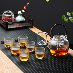 圍爐煮茶壺耐熱玻璃提梁壺電陶爐專用蒸茶壺家用大容量泡茶壺套裝