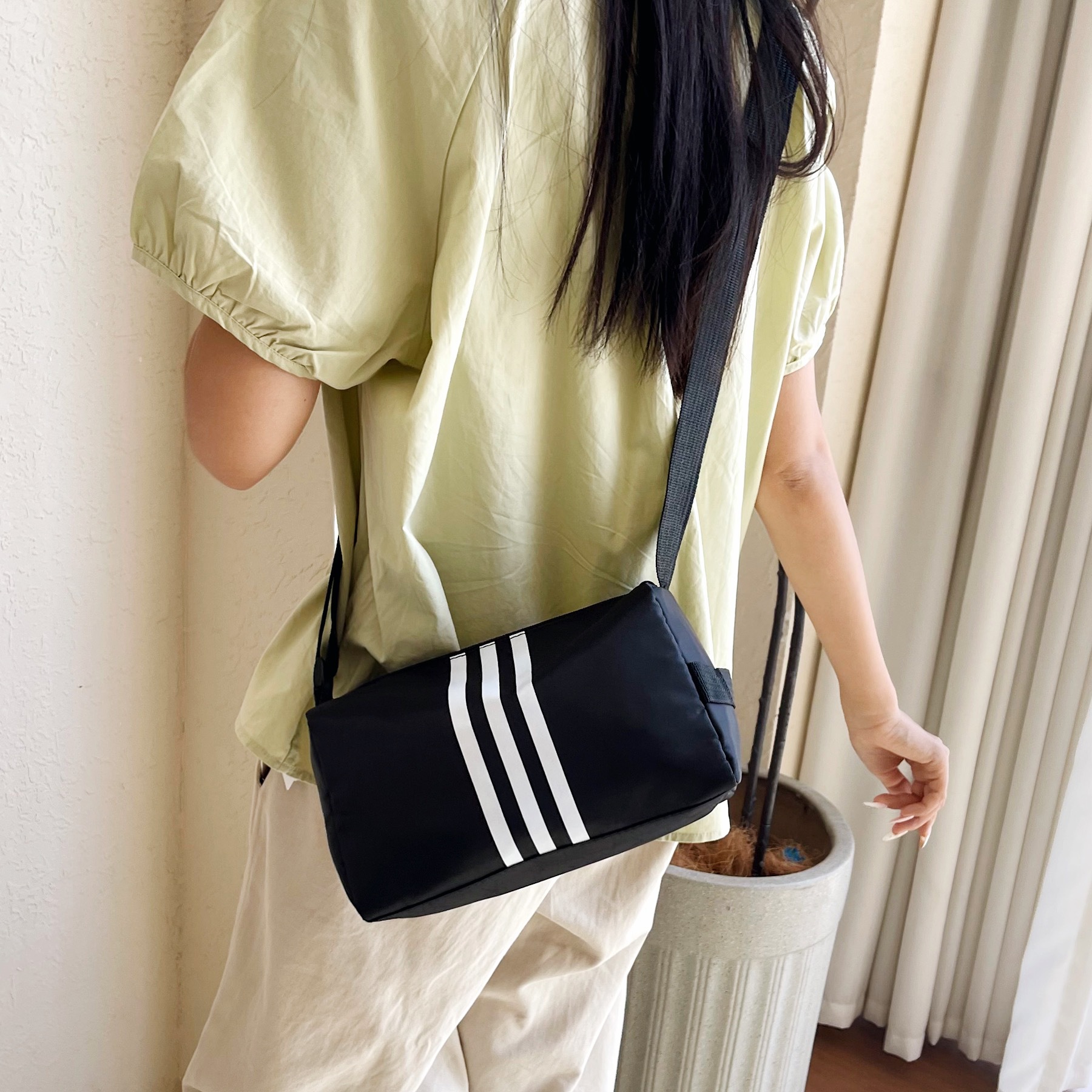 Trendy Fashion Shoulder Bag, Striped Simple Texture Pillow Bag, Large Capacity Casual Sports Commuter Shoulder Crossbody Bag