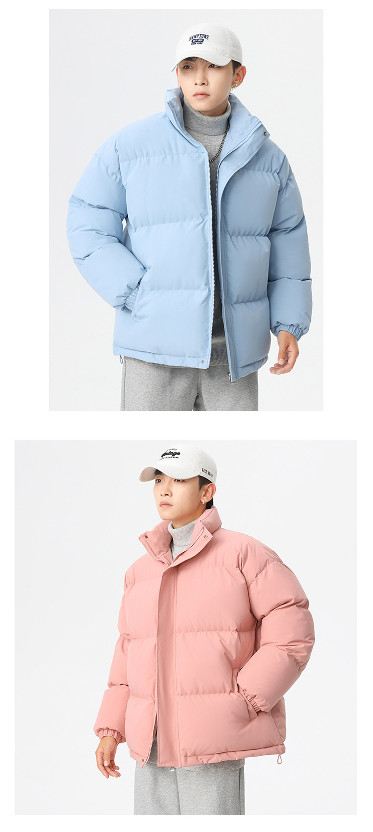 Novità invernale per uomo e donna, giacca in cotone tinta unita, ampia e comoda, da uomo_voghion.com