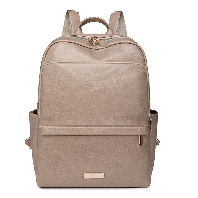 2024 nueva mochila de cuero suave para mujer casual moda retro urbano viaje mochila escolar para estudiantes marea