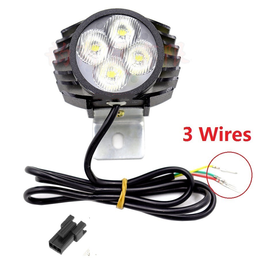 Faros brillantes, patineta de coche eléctrico, tranvía de litio, cable largo, bocina, luz integrada, foco delantero de batería de litio de 12-80v
