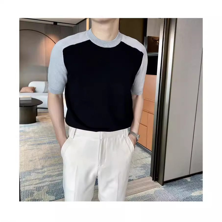 Summer casual breathable two-tone elegant light and thin knitted…