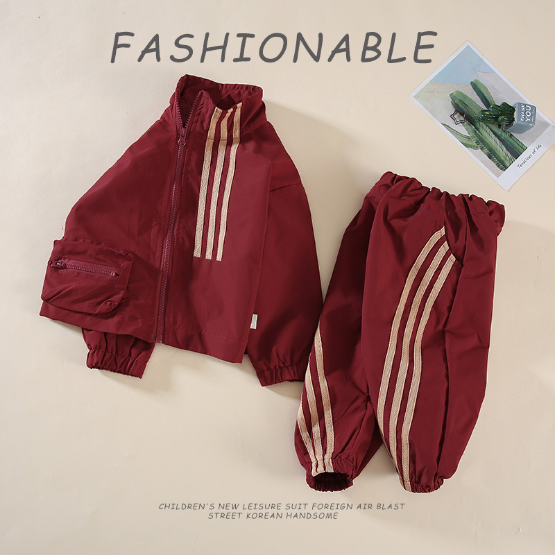 Children's Wear Boys Spring and Autumn Rusk Clothes suit 2024 Autumn New Sports suit Baby Casual Clothes suit Tide