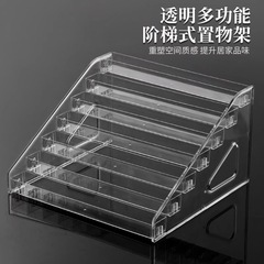 亚克力多功能吧唧展示架化妆品收纳盒梳卡片谷子徽章小摆件置物架