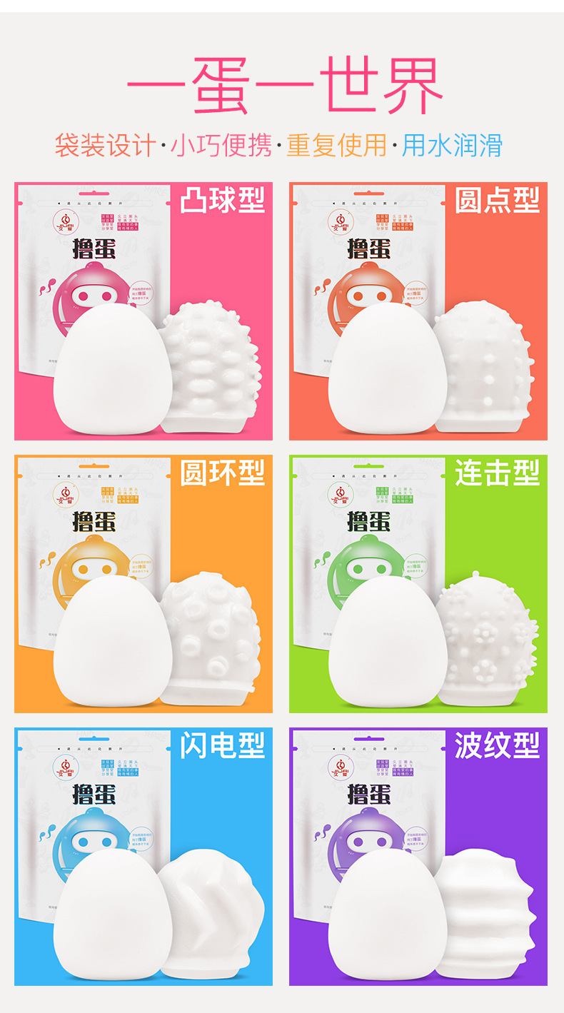 Manual Male Masturbator Egg, TPE Mini Stroker, Portable White Ring Style — detail image 13