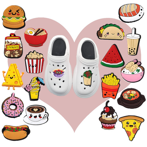 Food matchable cute hole shoes shoe flowers accessories personalized matchable garden shoes soft rubber accessories shoe decoration buckle