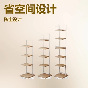 Invisible Corner Bookshelf Floor-Standing Storage Rack Without Punching Adjustable Height Student Dormitory Space-Saving Dust-Proof Bookcase