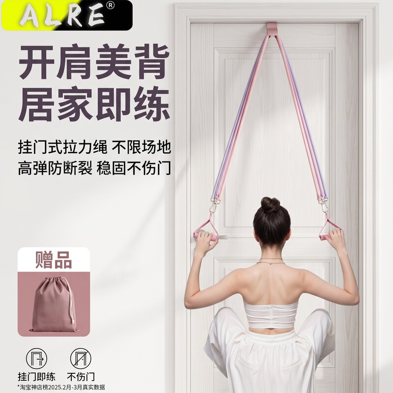 Resistance Bands for Shoulder and Back Exercises, Home Yoga Resistance Rope, Door-Mounted Back Workout Equipment, Home Fitness Equipment