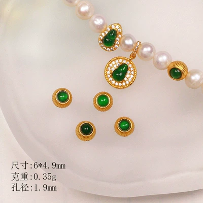 Jade S925 Silver Gold-Plated Gourd: Zərgərlik ara hissələri - separate-beads