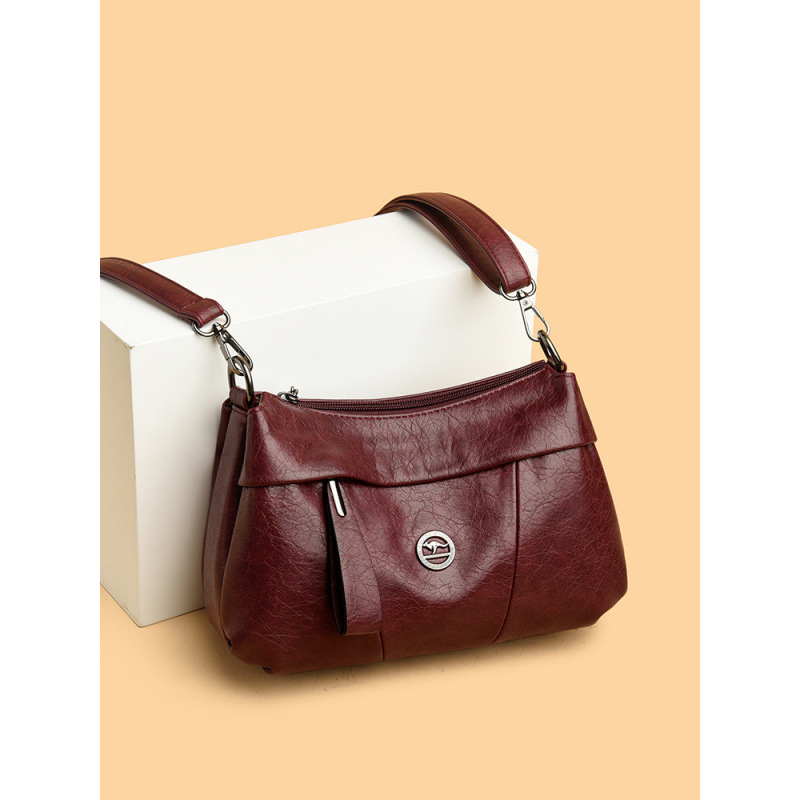 텍스처 라이트 럭셔리 3 층 보스턴 가방 간단한 올 매치 숄더 백 크로스 보더 하이 엔드 메신저 백 여성용 소형 가방