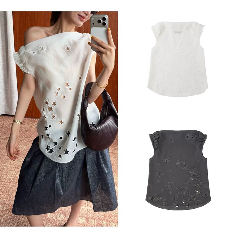 Mar 26 New Spring/Summer Designer Brand Starry Hollow-Out Top Mar 26 New Spring/Summer Designer Brand Starry Hollow-Out Top